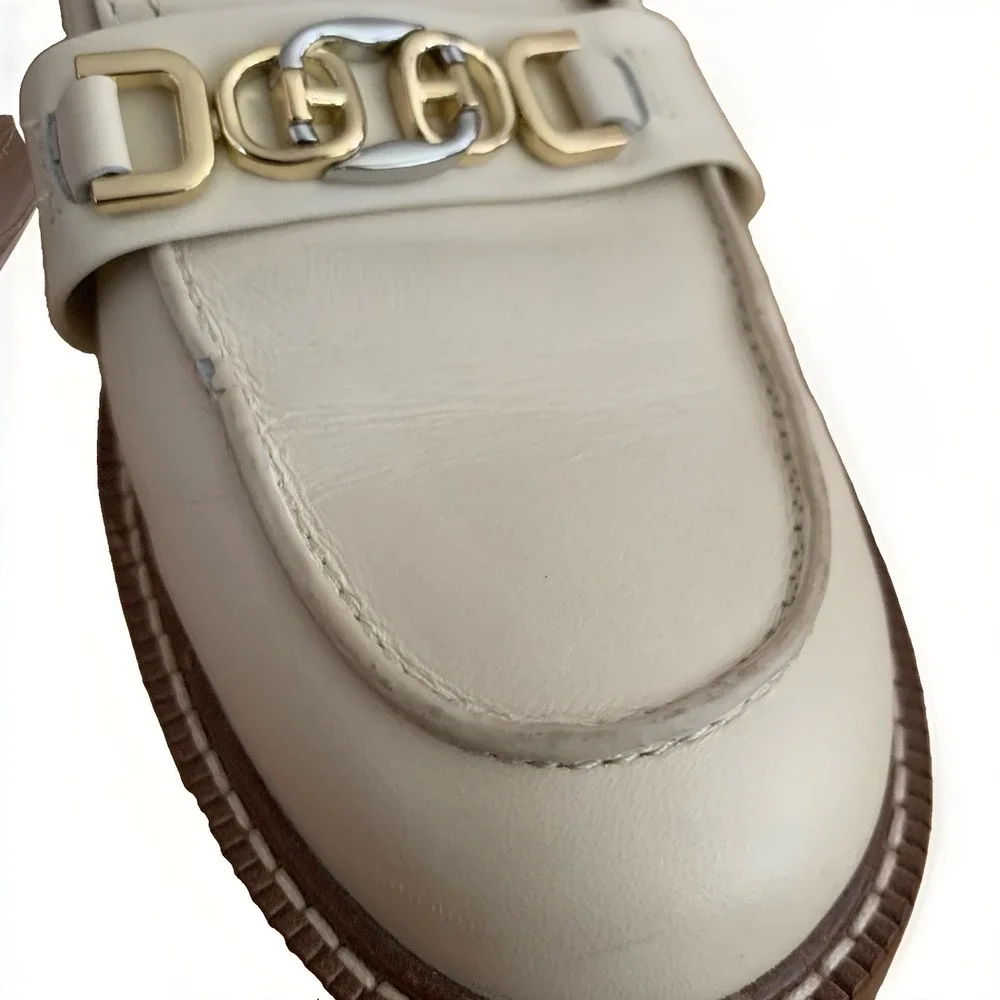 Sam Edelman Christy Loafers‎ Cream Leather Size 8